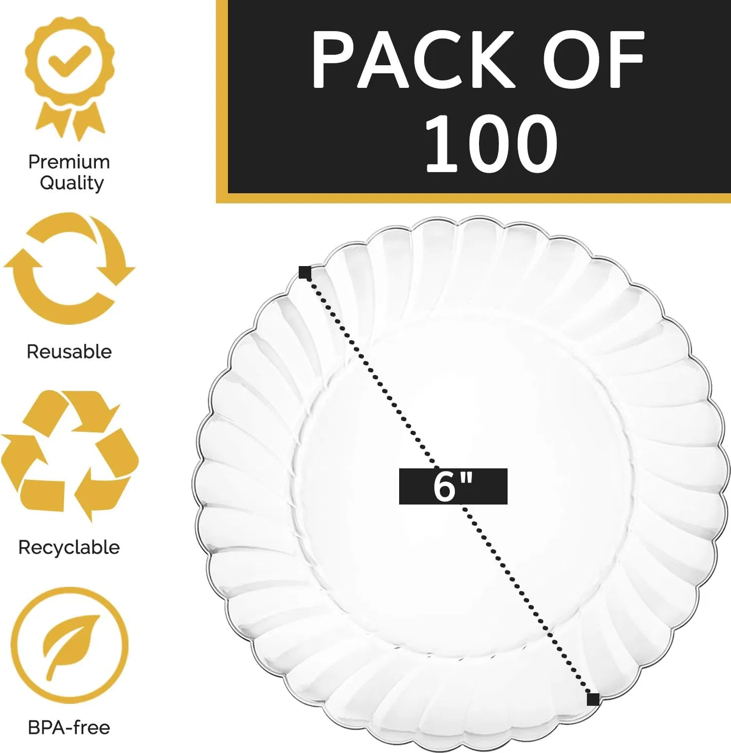 Premium Clear Round Hard Plastic Plates for Event Hosting