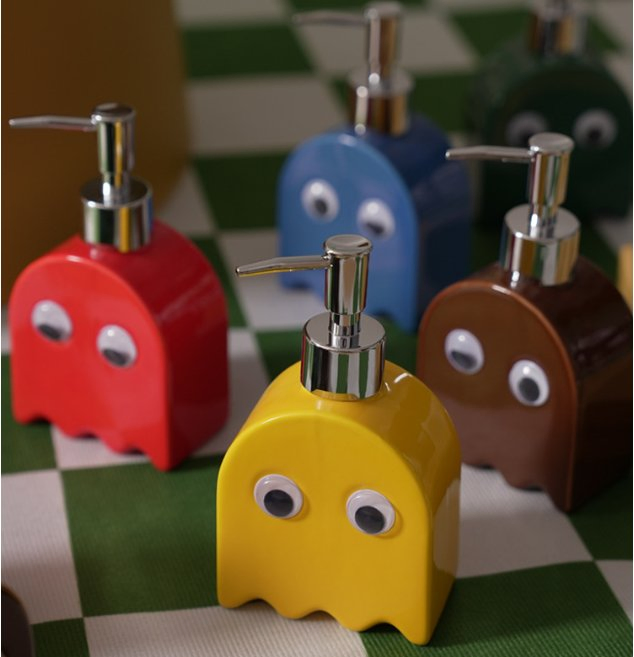 Cute Creative Ceramic Dispenser Ghost Pump Bottle Easy Grip Bathroom Accessories