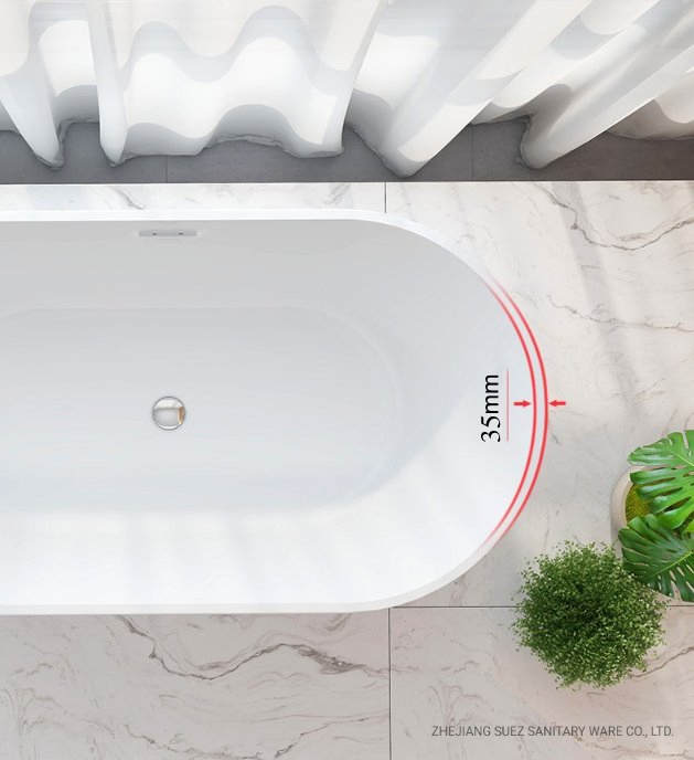 Большая акриловая ванна Hotel Nice 1700x800 мм с гидромассажем