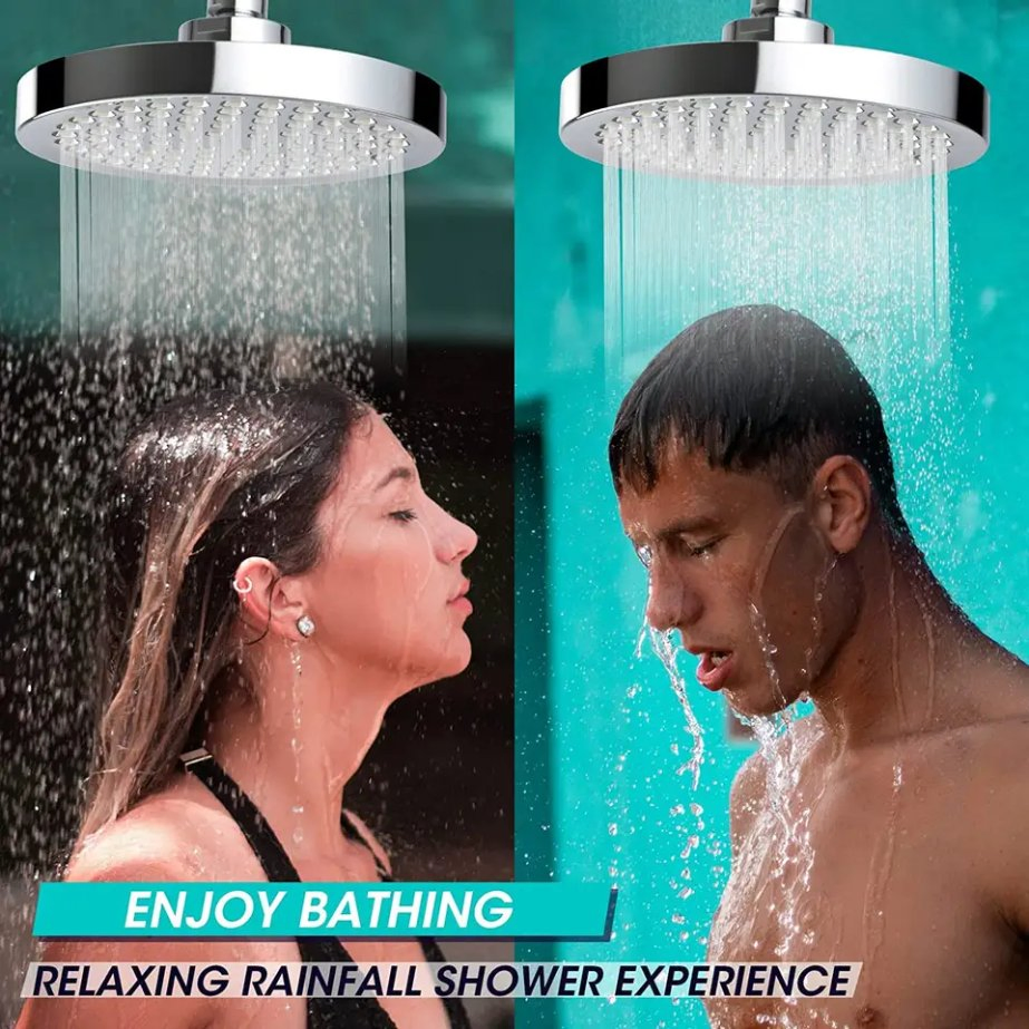 6 Inch Rainfall High Pressure Full Chrome Luxury Shower Head