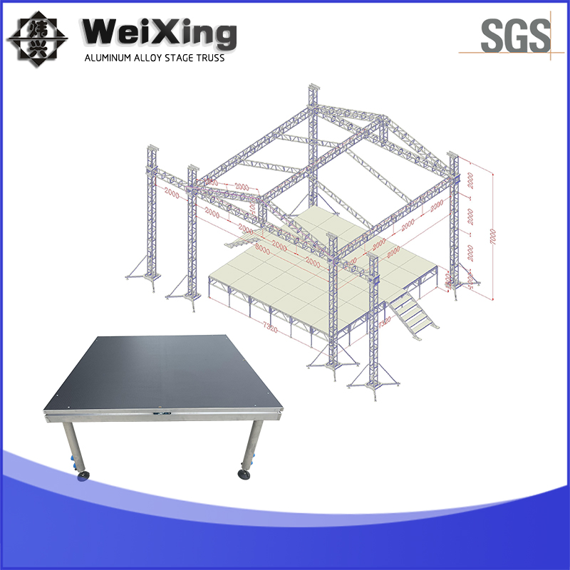 10m*10m*7m Aluminum Lighting Mobile Truss, Exhibition Truss System, Exhibition Booth Design, Truss with Roof System