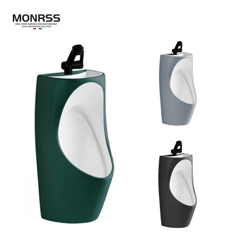 Compact Dual-Purpose Men's Hanging Urinal with Washbasin for Small Apartments