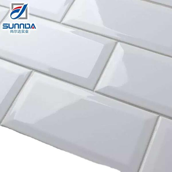 Hot Sales Bevel Edge Super White Subway Tile Ceramic Wall Tiles Glossy and Matt Finish for Kitchen and Bathroom