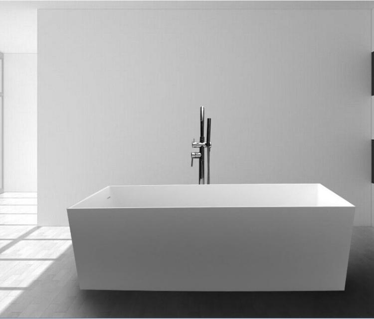 Square Shape Black Color Acrylic Free Standing Soaking Bathtub for Bathroom Tub