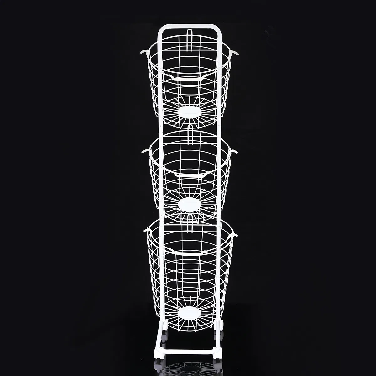 2 Tier Laundry Basket with Rolling Lockable Wheels Wire Metal Sorter