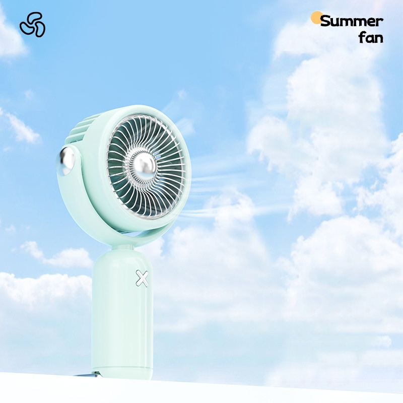 Rechargeable Air Circular Hand Fan Ventilador Portatil Stand Portable Foldable Mini Fan