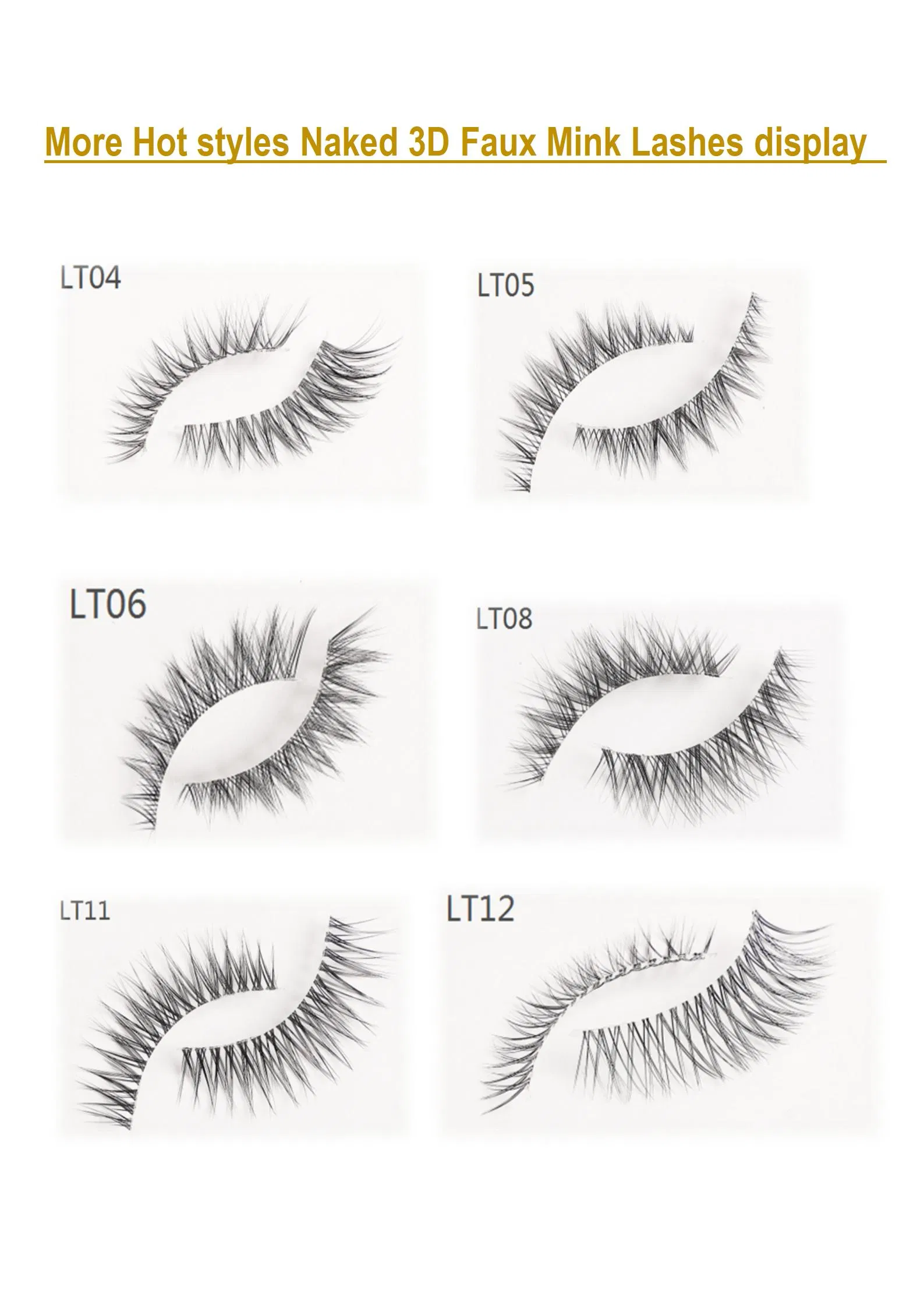 Quality Assurance Vendor Clear Band 3D Eyelashes Extensions Faux 3D Mink Lashes Silk Customized Box Private Label Eyelash