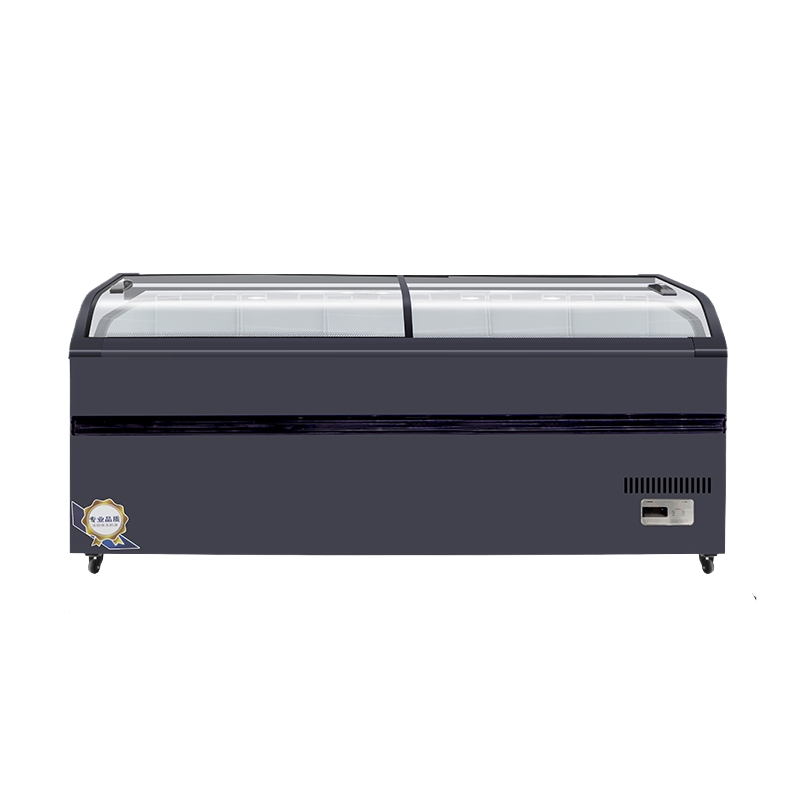 Refrigeration Equipment Commercial Curved Glass Door Ice Cream Chest Freezer Ice Cream Display Fridges Showcase Refrigerator