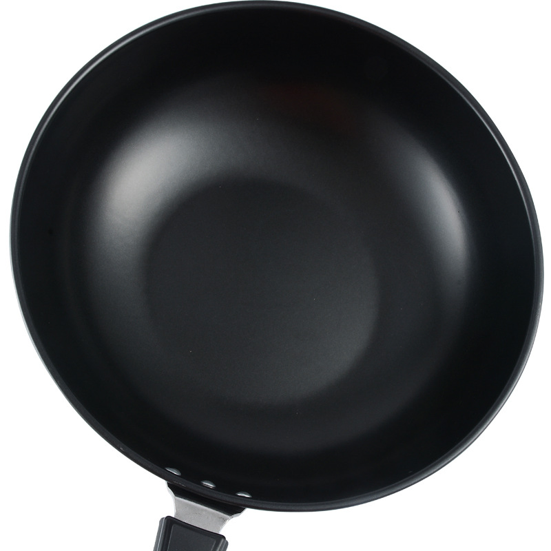 Чугунный вок для жарки с антипригарным покрытием