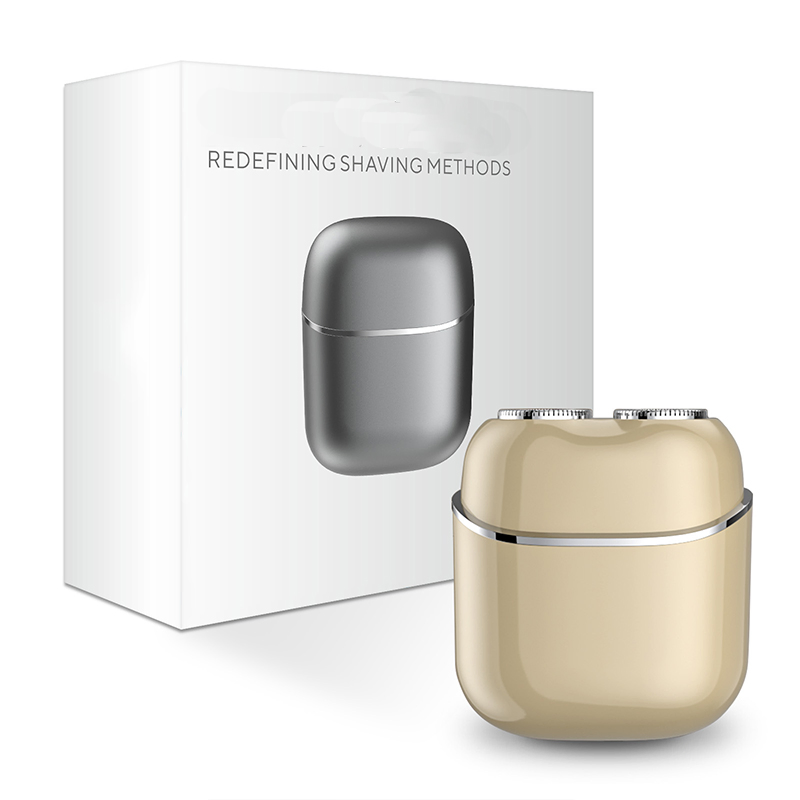 Portable Travel-Friendly Mini Electric Head Hair Shaver Trimmer with Dual-Ring Shaving Net