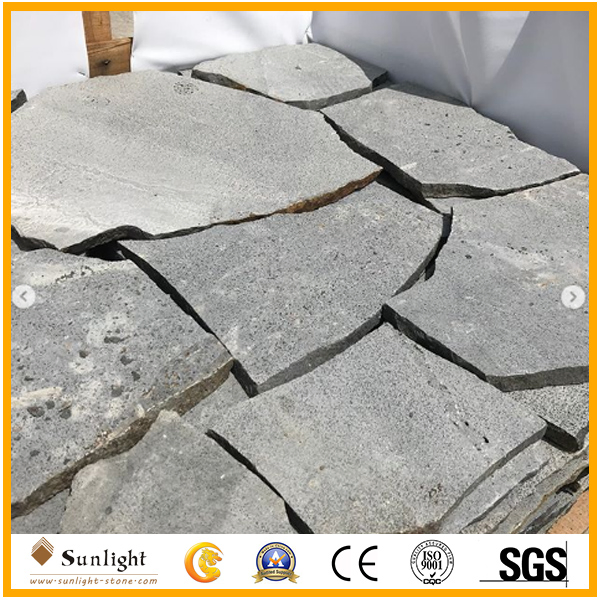 Natural Stone Irregular Black/Yellow/Grey Slate/Basalt Flagstone for Outdoor Paving