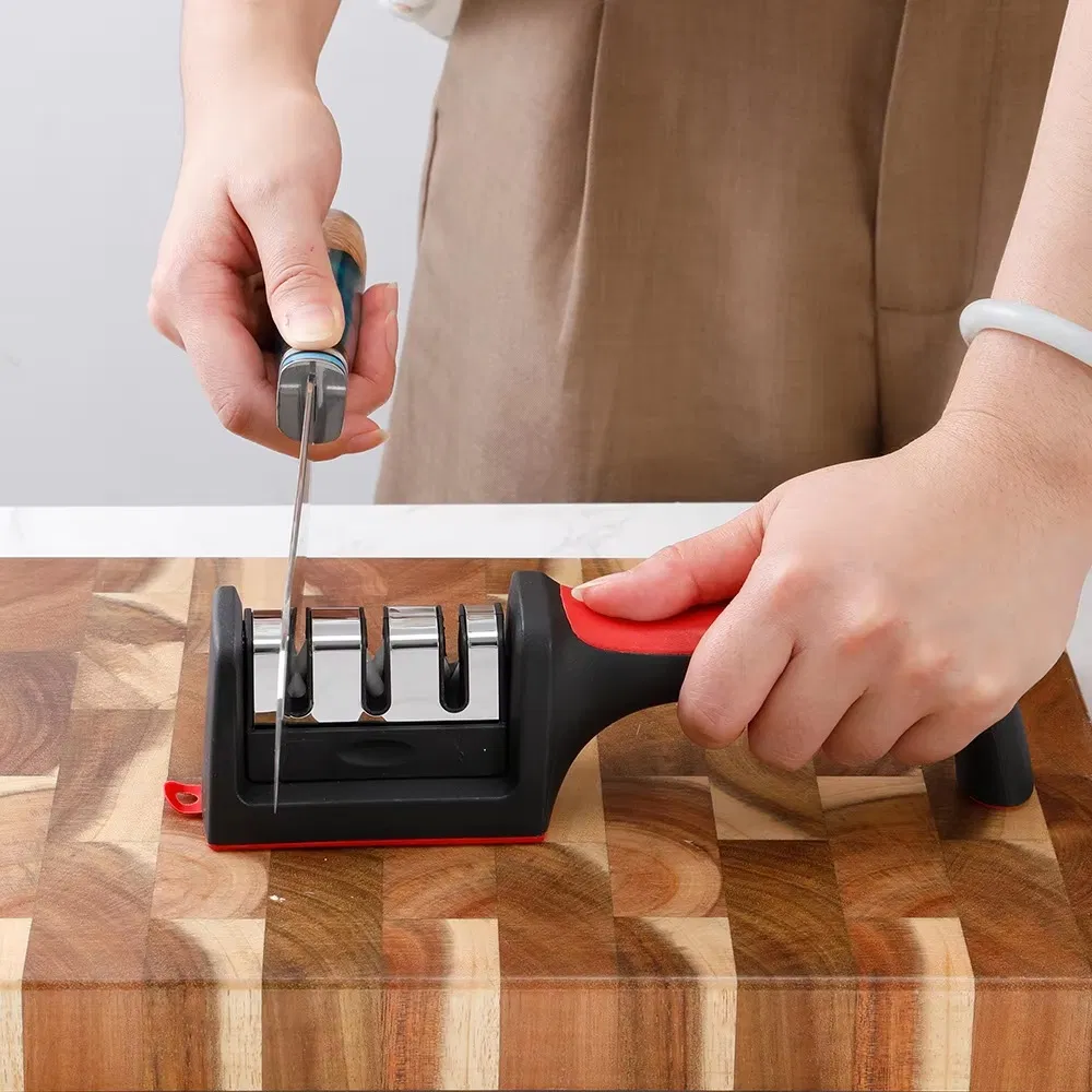 Swifty Sharp Kitchen Accessories 3 in 1 Knife Sharpeners Nonslip Handle Manual Fast Sharpening Knife Scissors Tools