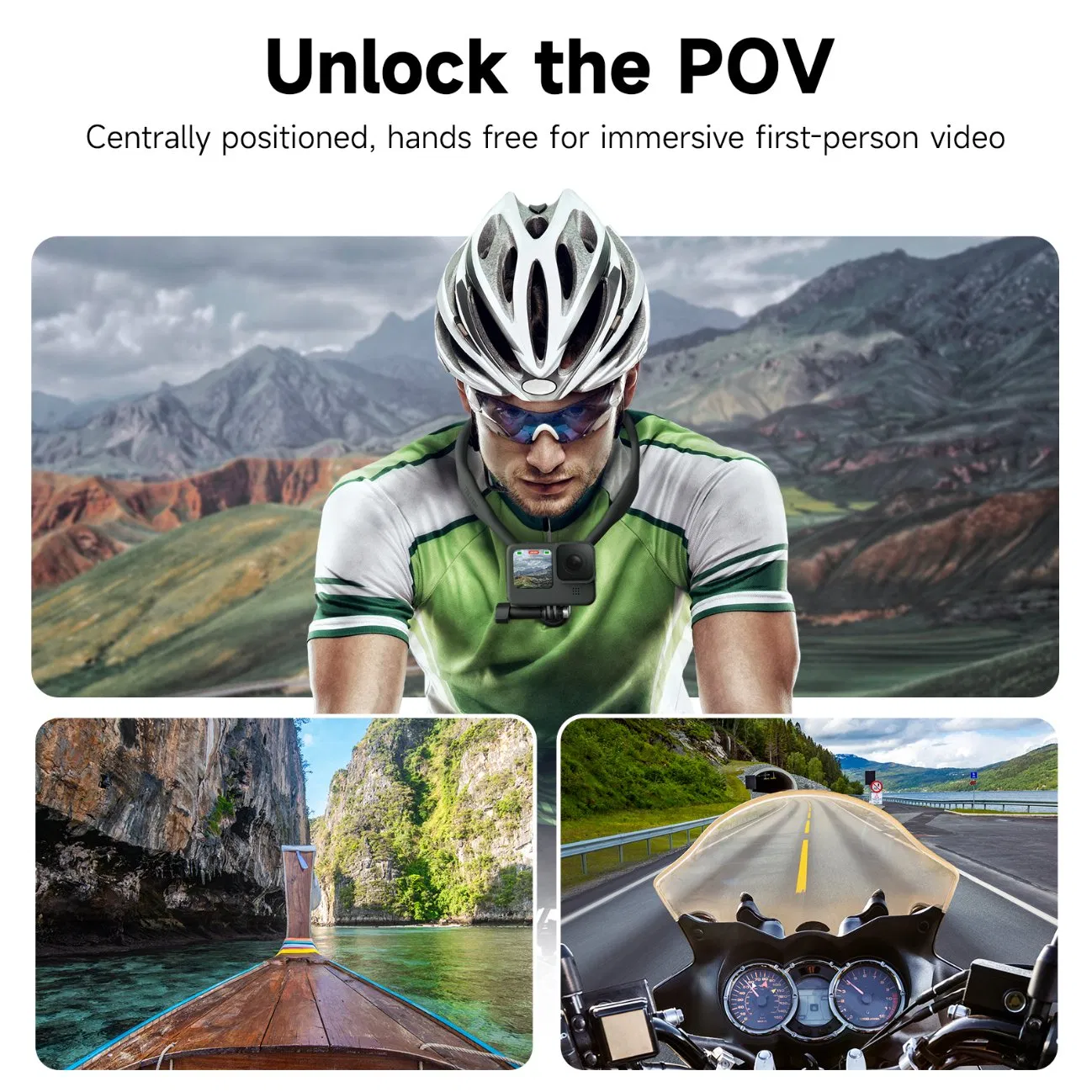 Telesin Te-Hnb-003 Sports Camera Flexible Holder for Gopro Hero 11 / 10 / 9 Action Camera Neck Mount Bracket