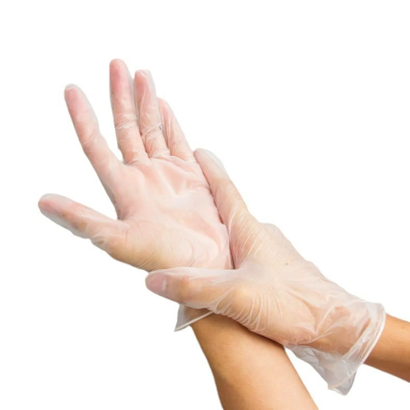 Clear Disposable Vinyl Gloves Single Use Food Preparation Cleaning Rubber PE Gloves