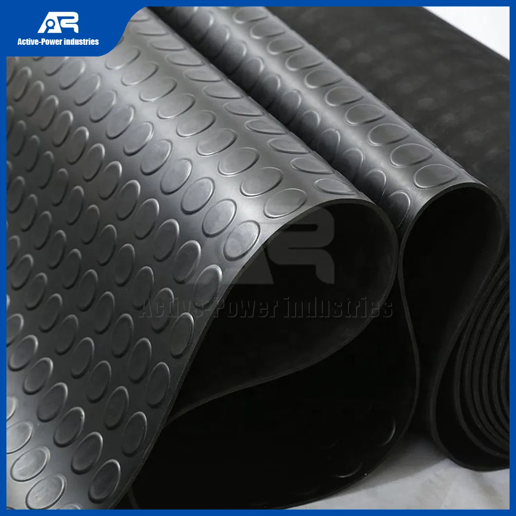 Active-Power Industries Rubber Mat Floor Distributor China Grey Color Round Button Rubber Floor Coin Rubber Flooring Mat Rubber Floor
