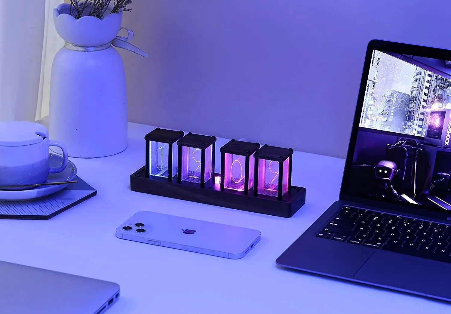 Fashion DIY LED Digital Luxury LED Creativity Nixie Tube Night Light Table Clock