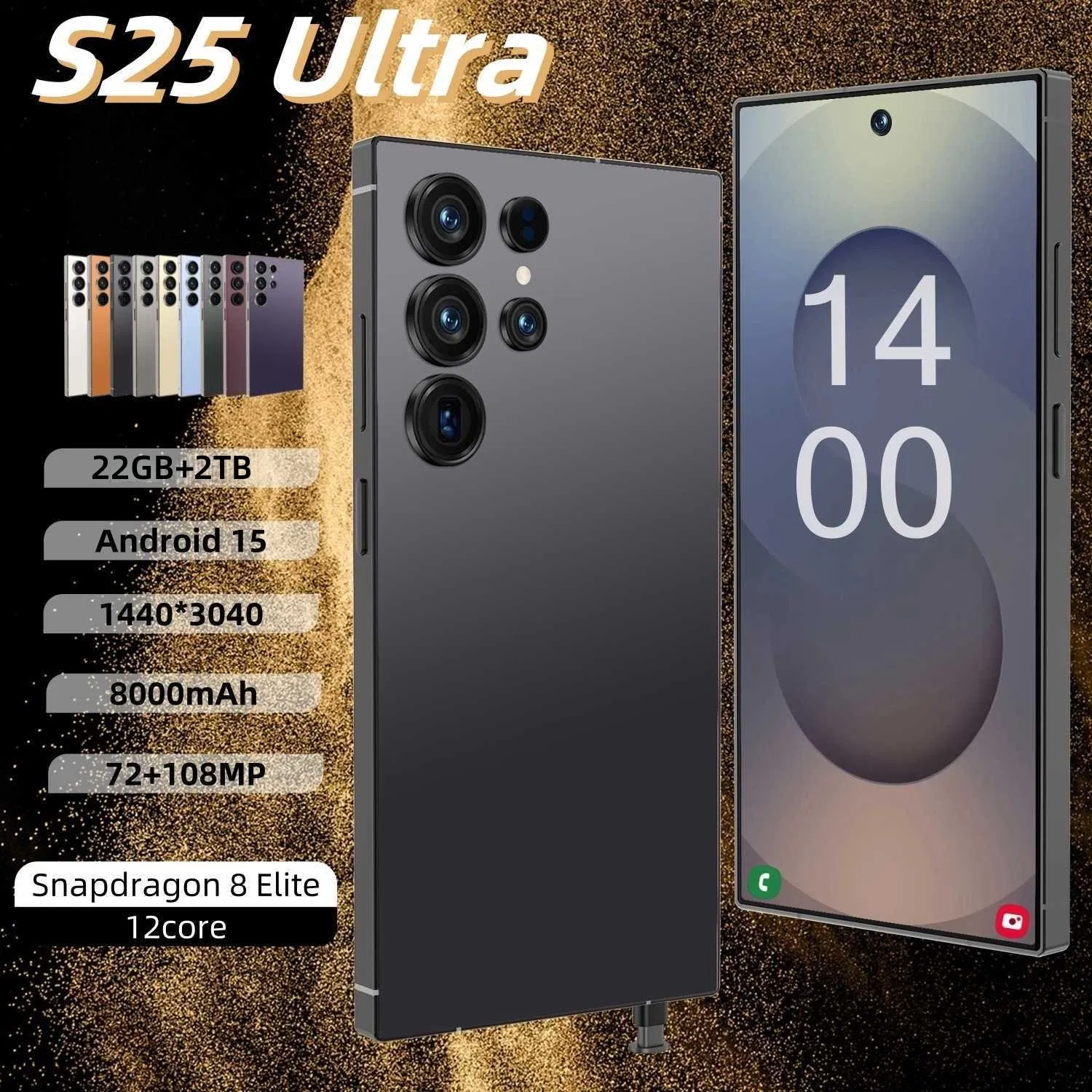 Factory Price New Design Smart Phone S25 Ultra 16+512GB 16+1tb 22+2tb Phone Ready Stock