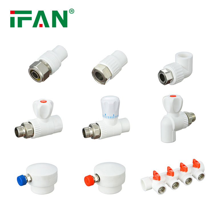 Ifan PPR Plastic Manifolds White Female Thread PPR Manifold with Copper Core