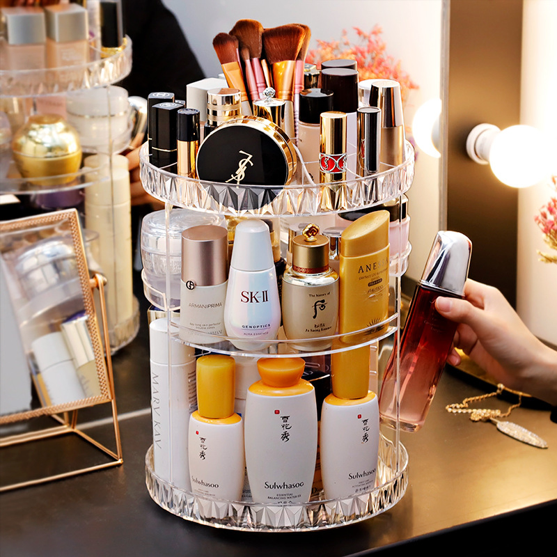 360 Rotating Adjustable Makeup Organizer for Perfume Holder Organizer Countertop