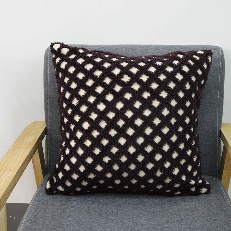 Polyester Jacquard Sherpa Fur Cushion of Cover Seat Throw Pillow