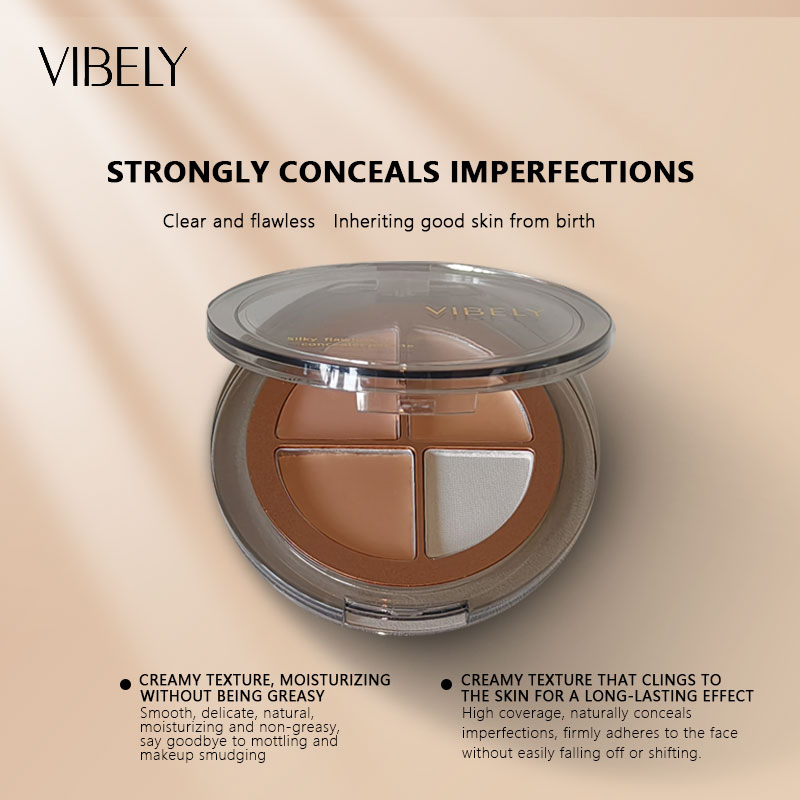 4-Color Facial Concealer Contouring Palette Long-Lasting Waterproof Oil Control Concealer Palette
