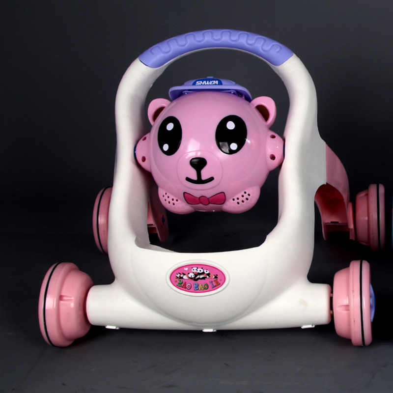 Animal Cartoon Plastic Walking Trolley Musical Baby Walker Bw-12