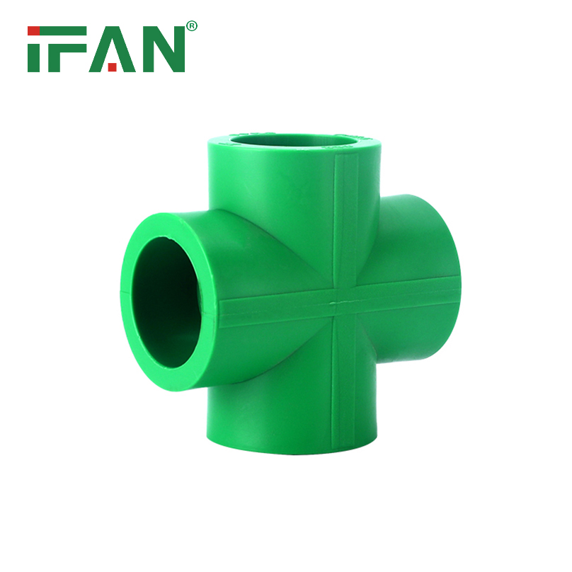 Ifan Hot Sale Equal PPR Tube Green Plastic Cross PPR Fitting