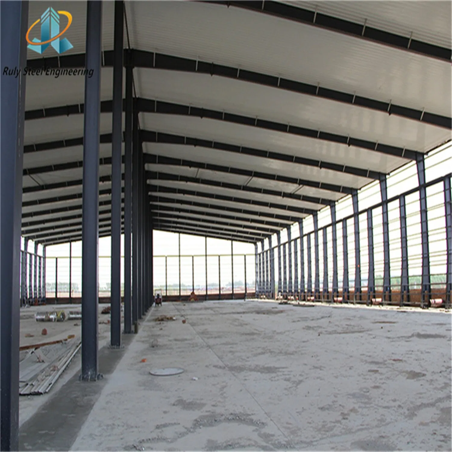 Large Span Prefabricated Steel Structure Construction Building Industry Prefab Warehouse with Middle Columns