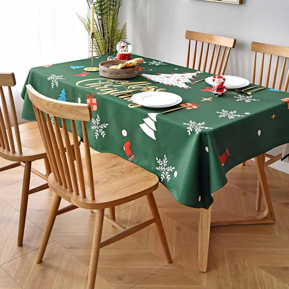 Red and Green Nordic Holiday Tablecloth