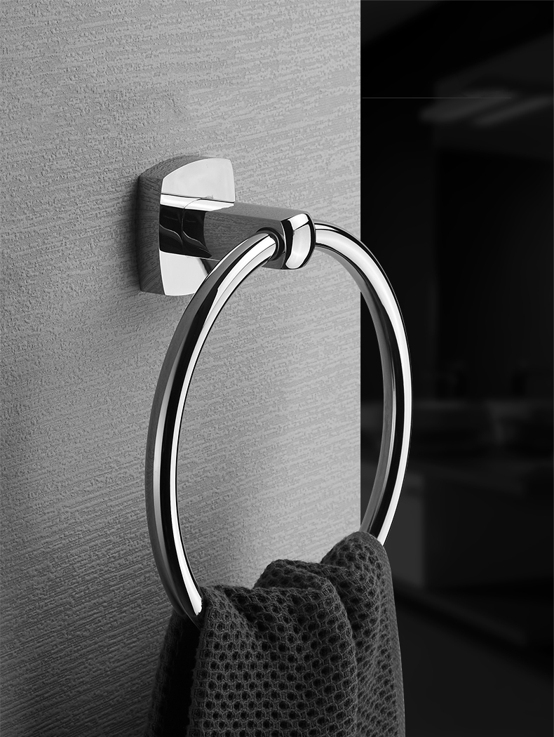 Латунное кольцо для полотенца, хром