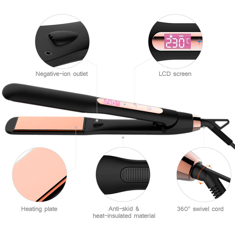 2021 Newest Touch Screen Anion Hair Straightener Flat Iron Hair Straightening Machine