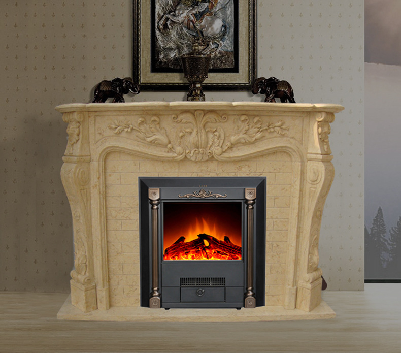 Modern Indoor Decoration French Style Home Use White Natural Stone Surround Marble Fireplace Mantel for Sales