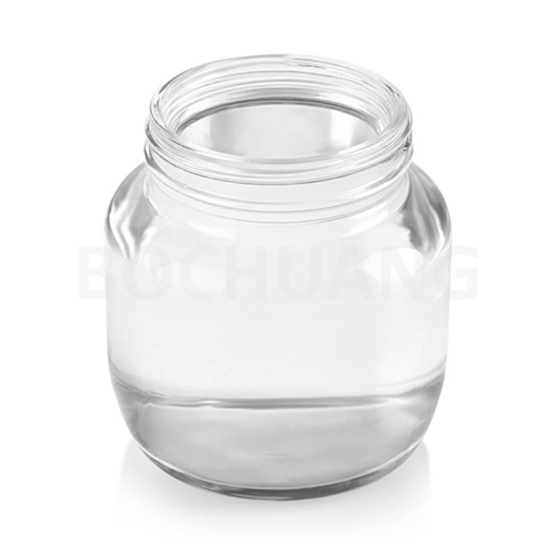 China Factory Economy Customizable Design Empty Clear Glass Jar for Canning Fruit & Vegetable Slices Mustards Ketchup Chutneys Pizza Sauce