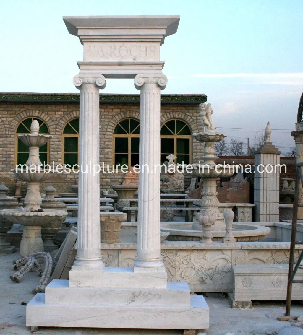 White Marble Stone Sculpture Column for Outdoor Decoration (SY-C012)