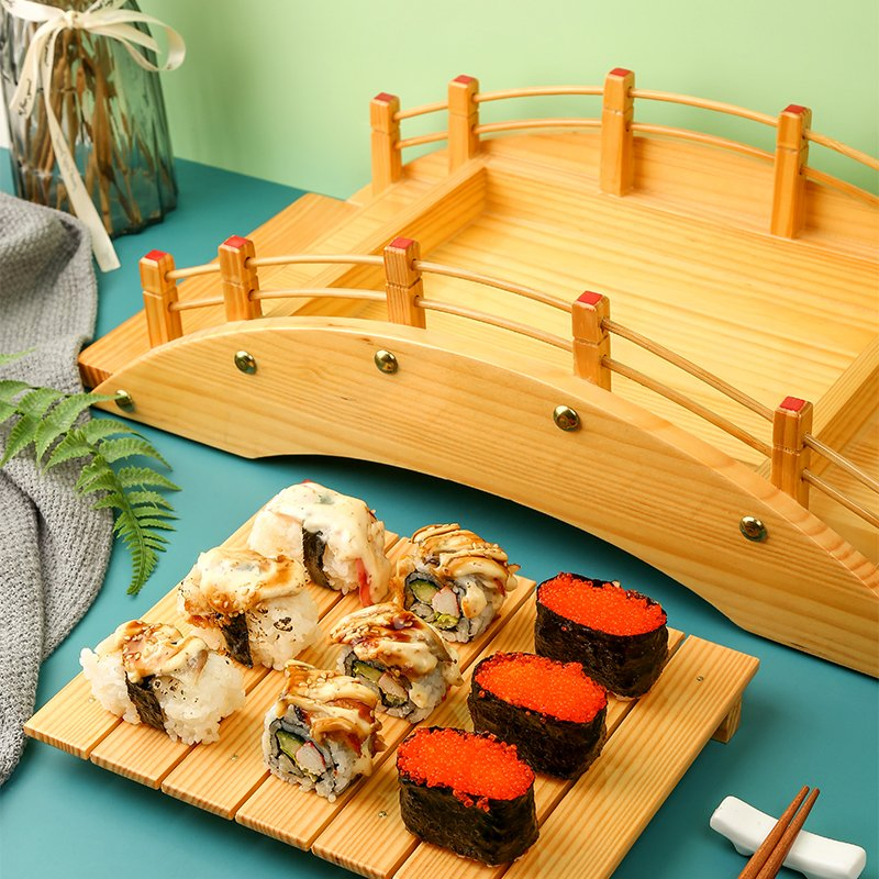 High Quality Japanese Bamboo Wooden Sushi Bridge for Sale