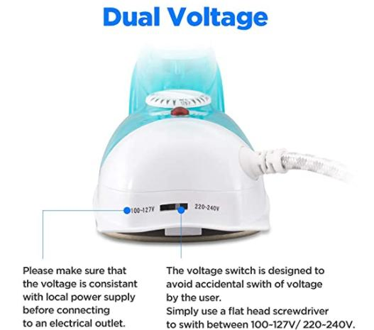 Portable Electric Mini Handle Travel Steam Iron for Car Hotel