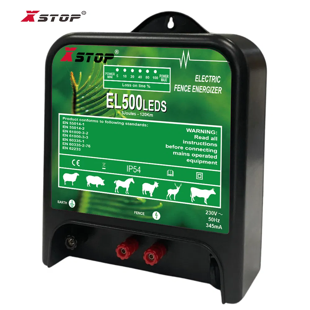 AC Mains Electric Fence Energizer with LED Indicator Input 5.0 Joules Controller for Sheep Cattle