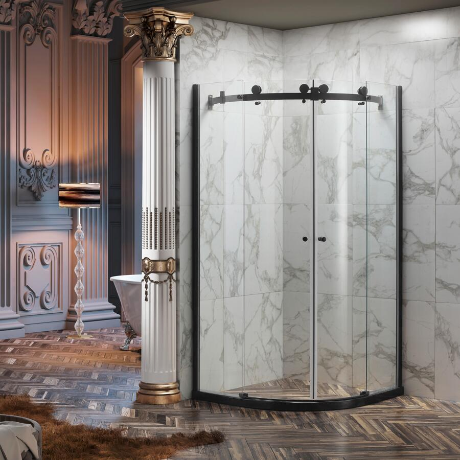 Frameless Sliding Shower Door 8mm or 10mm Tempered Glass SGCC Certificate