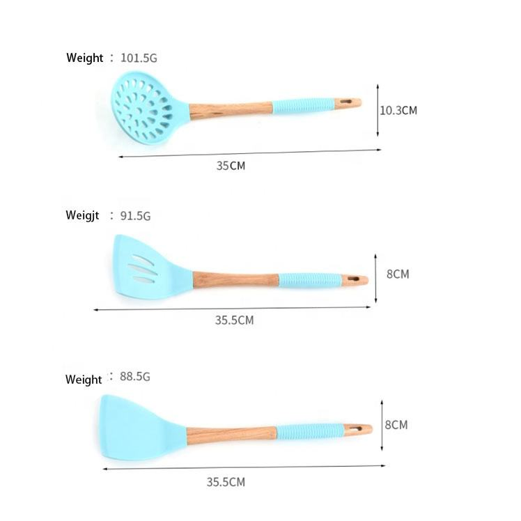 Heat Resistant Kitchen Utensils Spatula Set with Holder