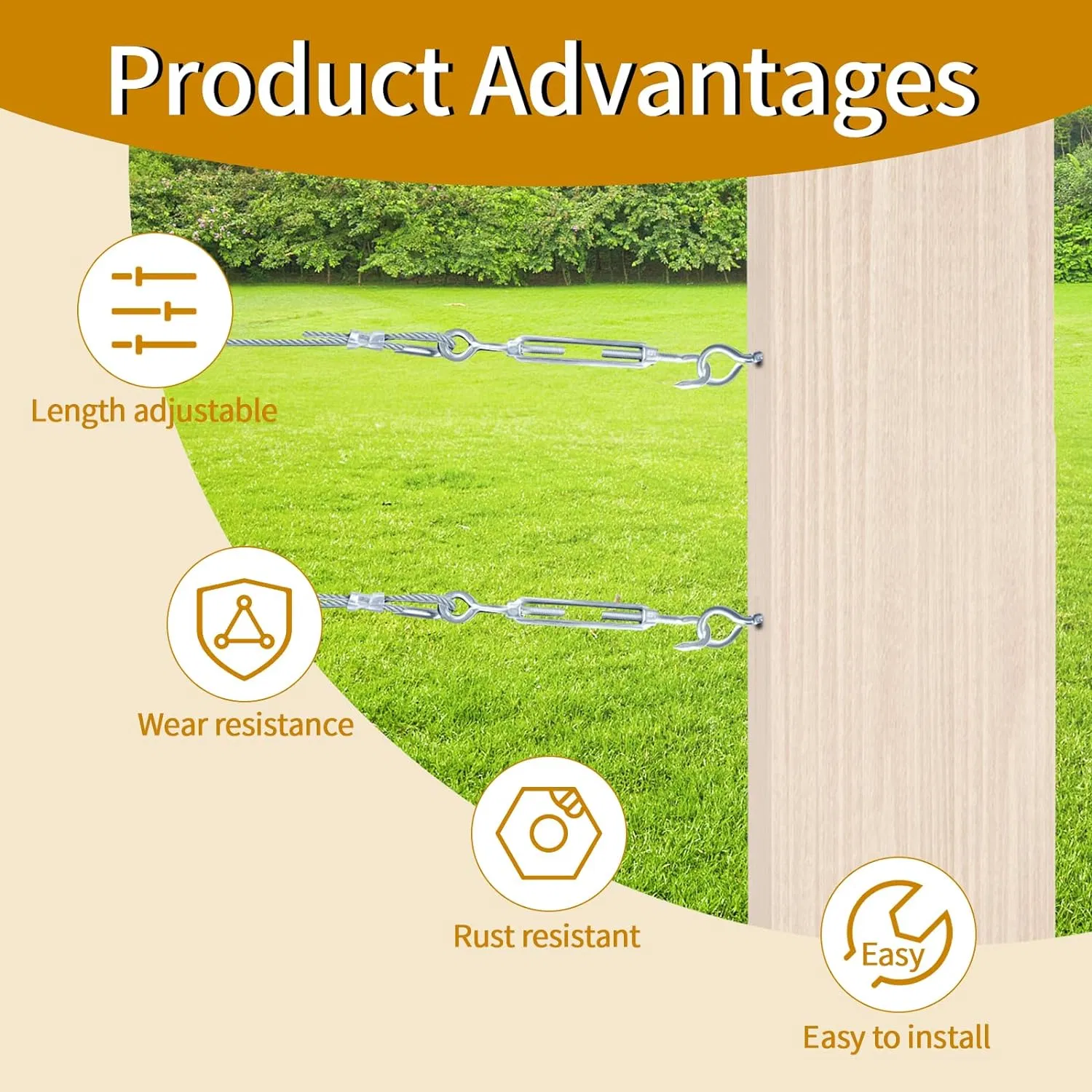 M4 Turnbuckle Hook and Eye Wire Rope Tensioner 304 Stainless Steel Turnbuckle