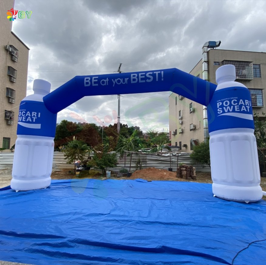 Outdoor Bear Festival Blow up Inflatable Beer Wine Bottle Arch for Brand Event