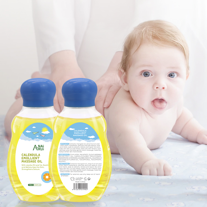 Wholesale Natural Baby Calendula Emollient Massage Oil for Baby Skin Massage