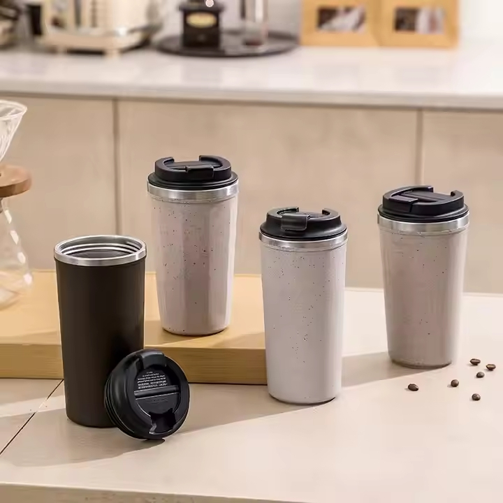 Manufacturer Eco- Friendly Recycling 350ml 500ml Suction Coffee Mug Made From Coffee Grounds Office BPA-Free Stainless Steel Travel Mug Coffee Grounds Mug