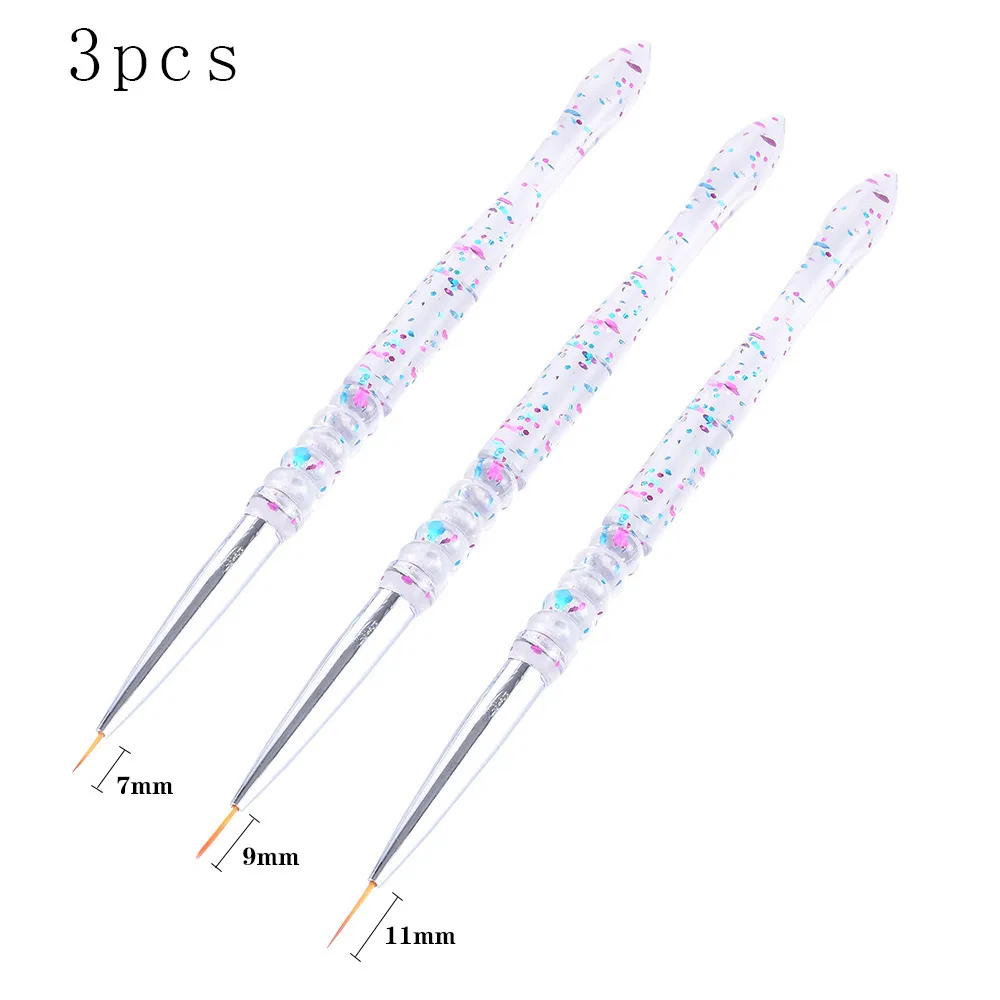 3PCS Broken Acrylic Sequin Rod Drawing Drawing Brush Tool Painting Nail Pen Wholesale