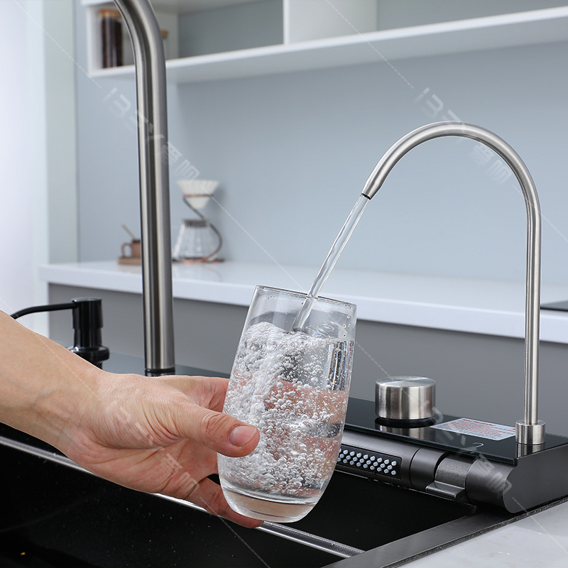 Hydro Power LED Kitchen Sink in Factory Price and Honeycomb Finish with Pull Down Faucet