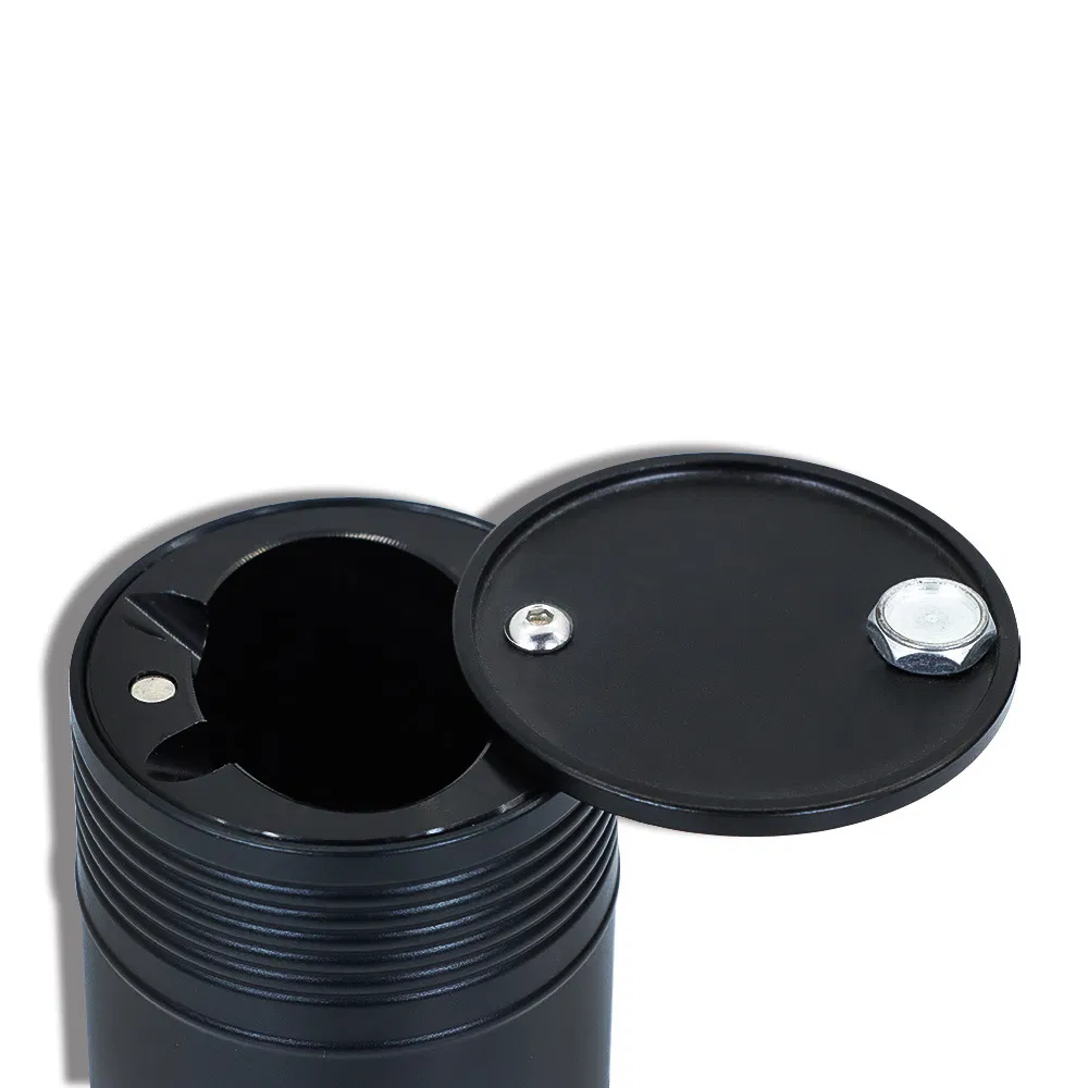 Metal Car Ashtray with Lid, Portable Smoking Accessory Aluminum Alloy Oil Drum Ashtray