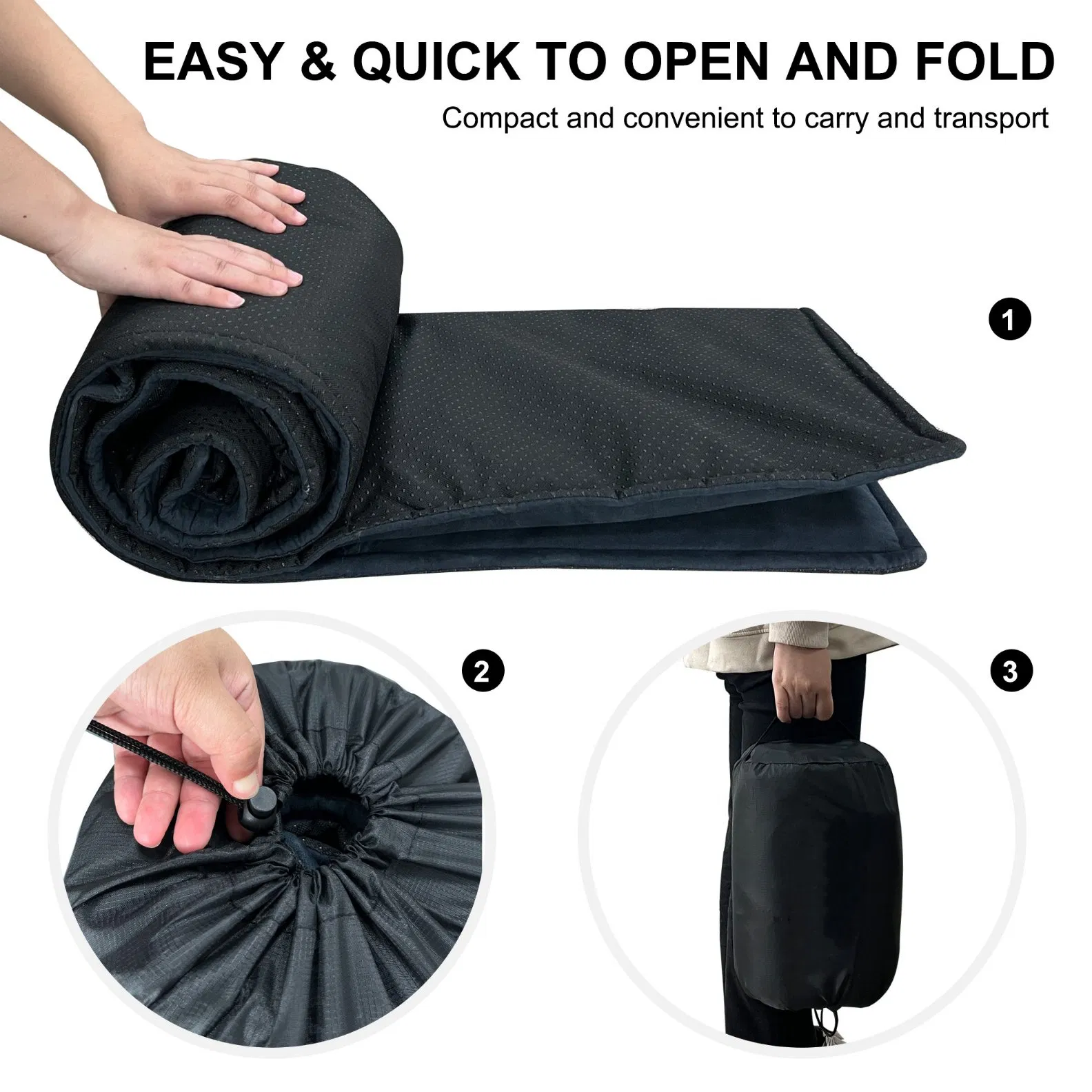 Mydays Tech Suede Warm Heated Camping Pad Built-in Power Bank Outdoor Mattress