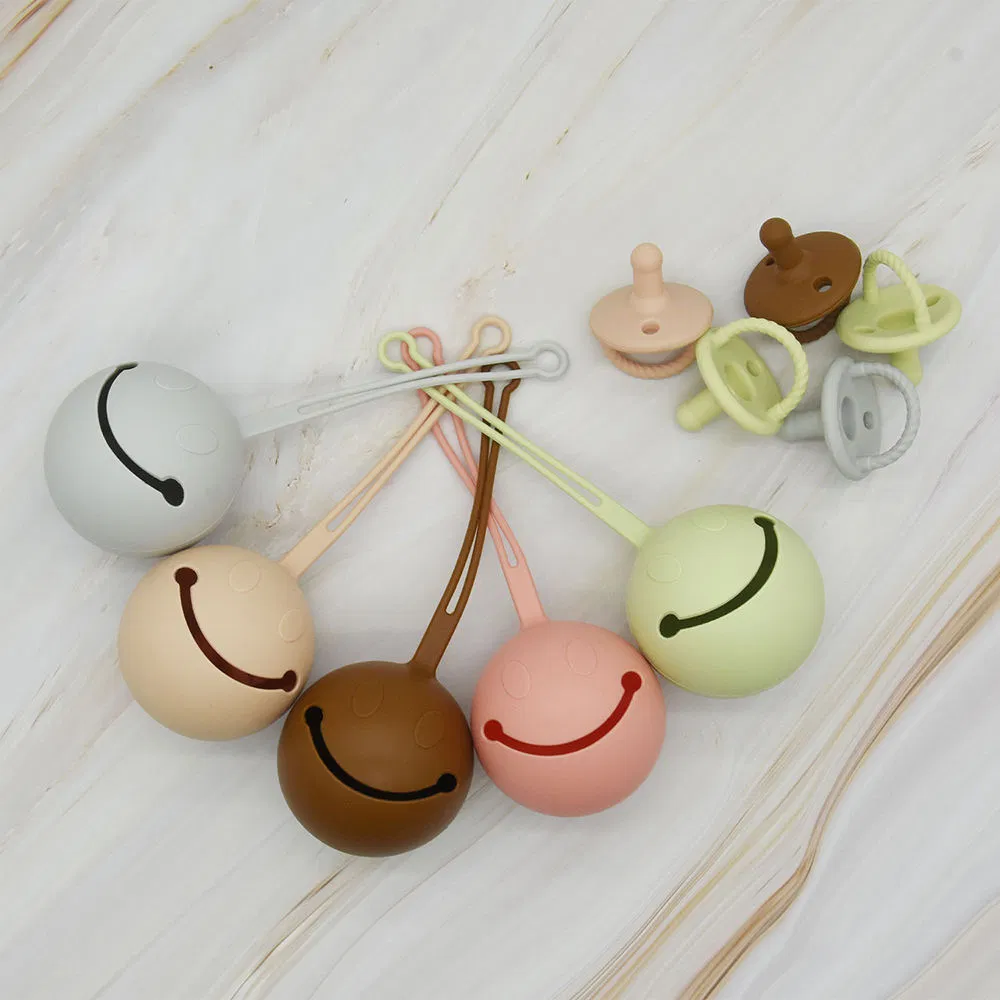 Easy to Clean Baby Silicone Pacifier Holder Case Protective Pacifier Storage Container
