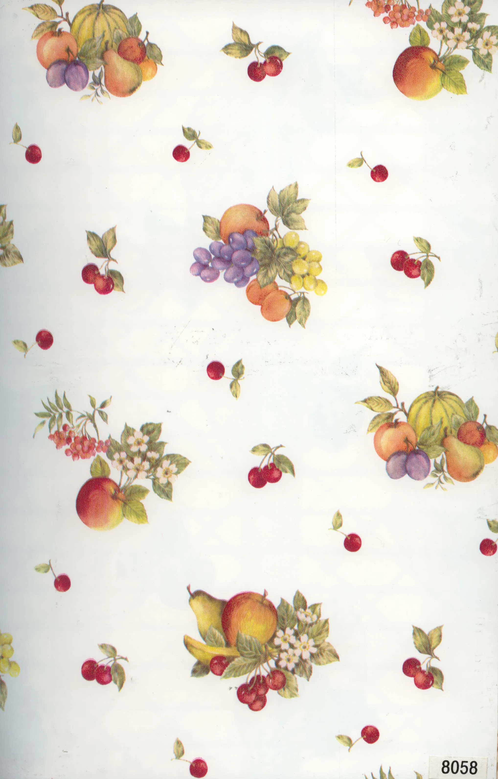 Octki Waterproof Elegant Fruits Printing PVC Self-Adhesive Bright Floral Wallpaper Desktop Background Decoration