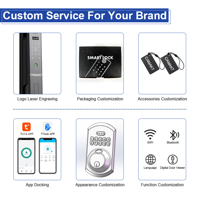 Factory Price Smart Locks Waterproof Fingerprint Recognition Biometric Door Lock